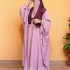 Double layer gown with inner gown and cape overlay, full-length view